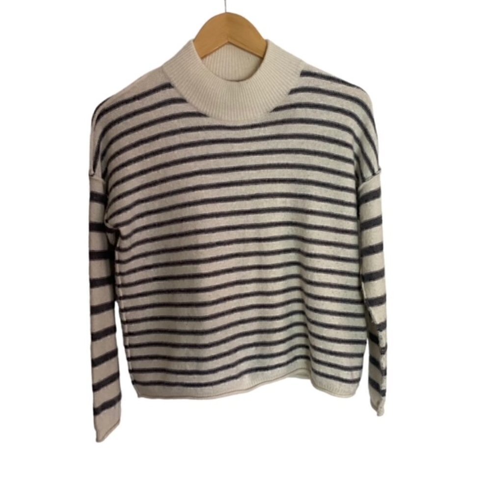 Madewell Stripe Play Mockneck Pullover Sweater - Picture 2 of 4
